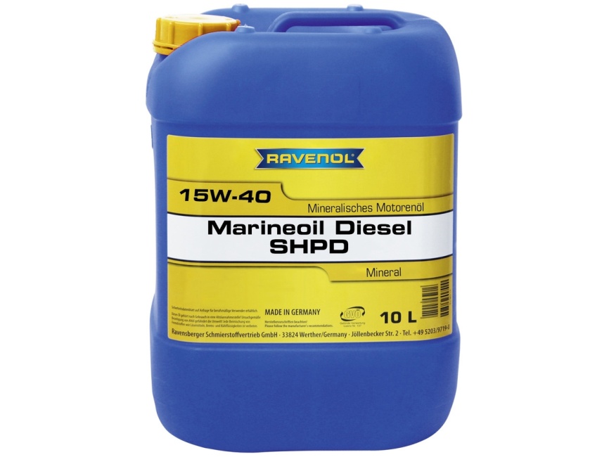 Моторное масло RAVENOL Marineoil Diesel SHPD SAE 15W-40 (10л) фото 1