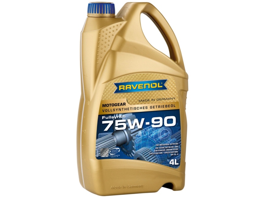 Трансмиссионное масло RAVENOL Motogear SAE 75W-90 GL-4 (4л) фото 1