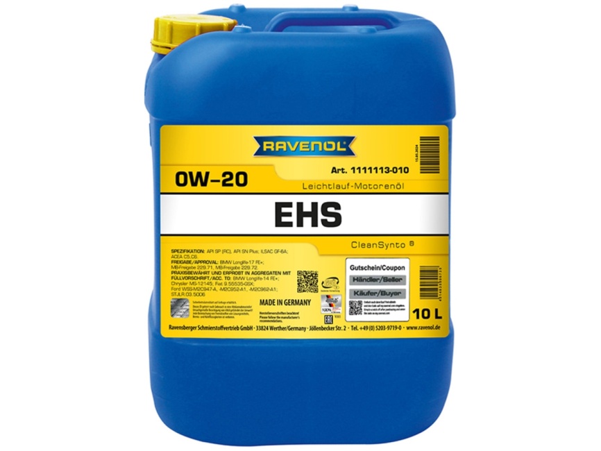 Моторное масло RAVENOL EHS SAE 0W-20 (10л) фото 1