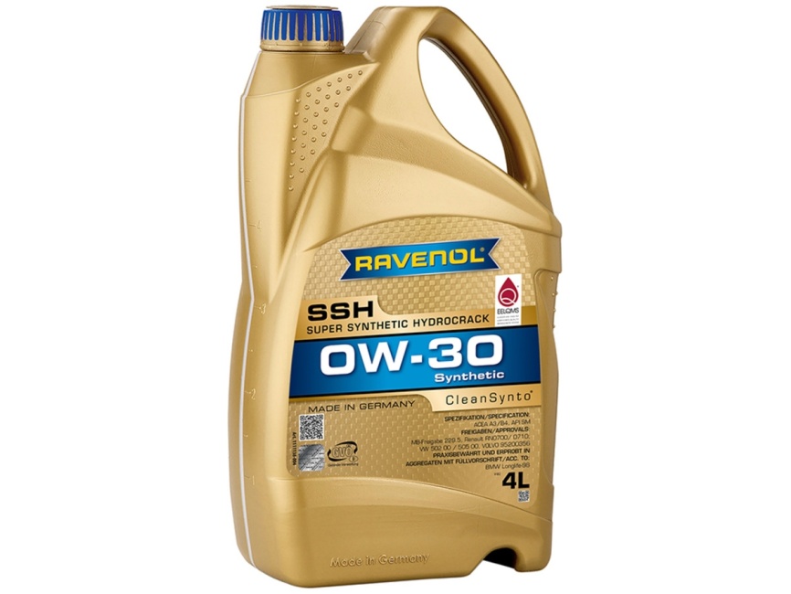 Моторное масло RAVENOL Super Synthetic Hydrocrack SSH SAE 0W-30 (4л) фото 1