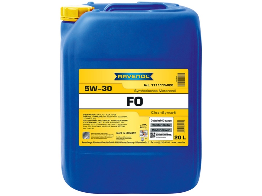 Моторное масло RAVENOL FO SAE 5W-30 (20л) фото 1