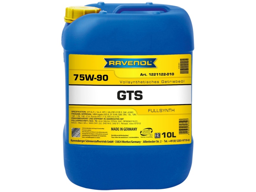 Трансмиссионное масло RAVENOL Gear Trans Synth GTS SAE 75W-90 (10л) фото 1