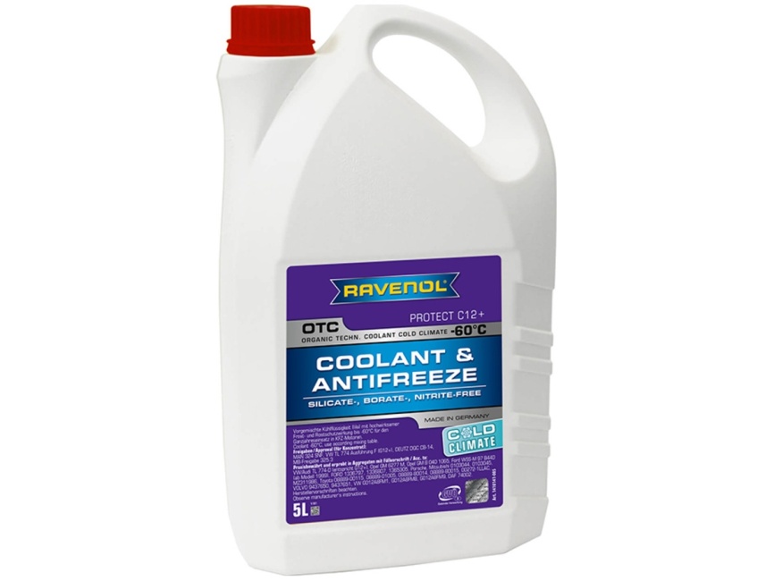 Антифриз готовый RAVENOL OTC COLD CLIMATE -60°С Protect C12+ (5л) фото 1