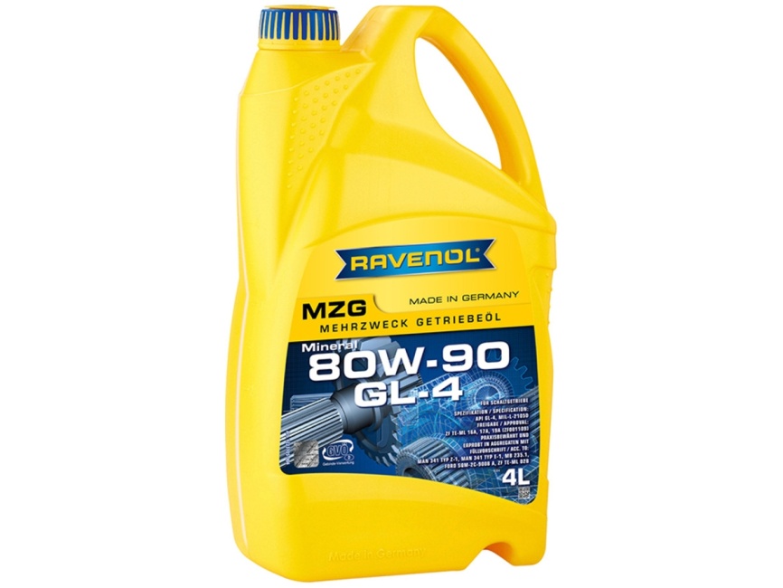 Трансмиссионное масло RAVENOL Getriebeoel MZG SAE 80W-90 GL-4 (4л) фото 1