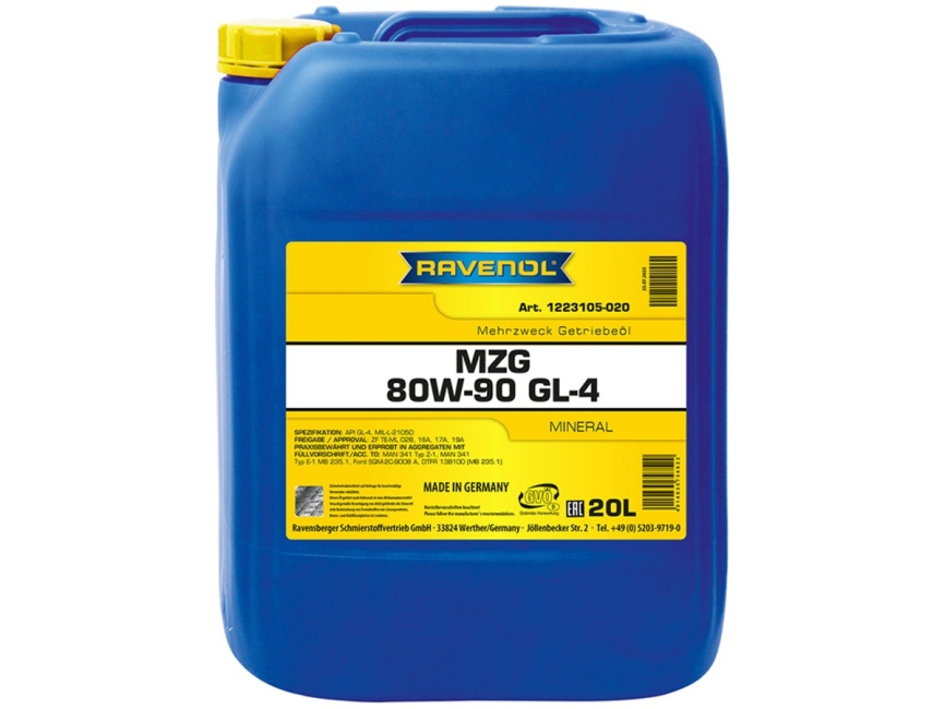 Трансмиссионное масло RAVENOL Getriebeoel MZG SAE 80W-90 GL-4 (20л) фото 1