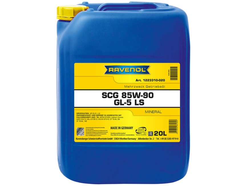 Трансмиссионное масло RAVENOL SCG Super Construction Gear 85W-90 GL-5 LS (20л) фото 1