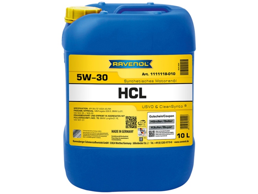 Моторное масло RAVENOL HCL SAE 5W-30 (10л) фото 1