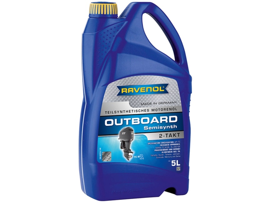 Моторное масло для 2Т лод.моторов RAVENOL Outboardoel 2T teilsynth. (5л) фото 1