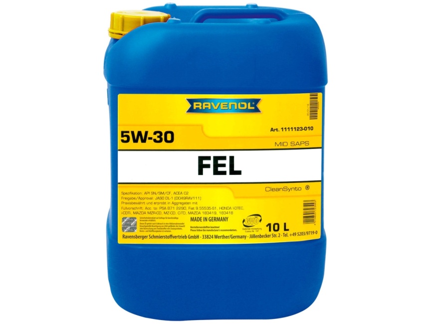 Моторное масло RAVENOL FEL SAE 5W-30 (10л) фото 1