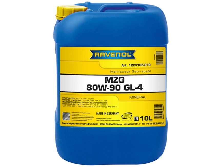Трансмиссионное масло RAVENOL Getriebeoel MZG SAE 80W-90 GL-4 (10л) фото 1