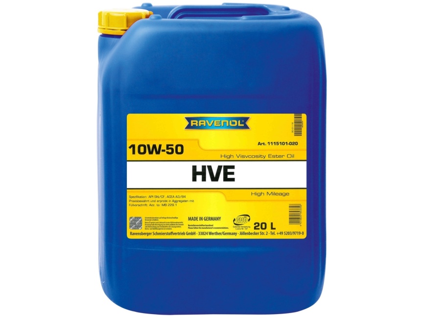 Моторное масло RAVENOL HVE High Viscosity Ester Oil SAE 10W-50 (20л) фото 1