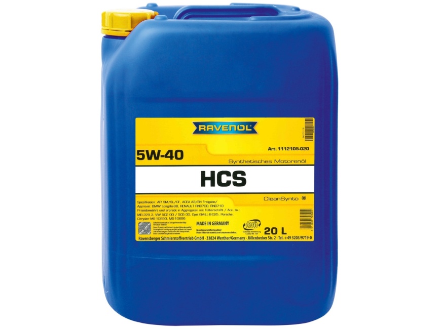 Моторное масло RAVENOL HCS SAE 5W-40 (20л) фото 1