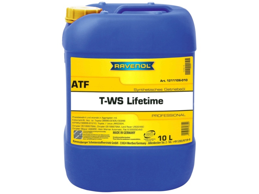 Трансмиссионное масло RAVENOL ATF T-WS Lifetime (10л) фото 1