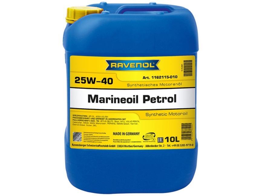 Моторное масло RAVENOL Marineoil PETROL SAE 25W-40 synthetic (10л) фото 1