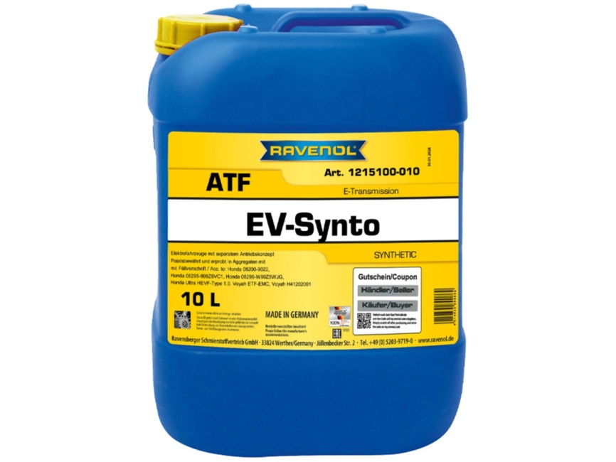 Трансмиссионное масло RAVENOL EV-Synto ATF E-Transmission Fluid (10л) фото 1